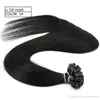 100% человеческих волос Реми натуральный черный цвет ногтей / U наконечник в наращивание волос с 12"-26", 0.8 / Strand 200s / Lot, бесплатная доставка