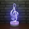 Креатив Музыка Примечание 3D Настольная лампа LED Night Light 7 цветов Изменение Bedroom сна Освещение Home Decor Подарки