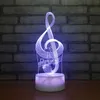 Креатив Музыка Примечание 3D Настольная лампа LED Night Light 7 цветов Изменение Bedroom сна Освещение Home Decor Подарки