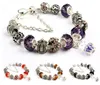 Atacado-charme pulseira 925 pulseiras de prata Pandora para mulheres Royal Crown Pulseira Roxo Cristal Beads Diy Jóias