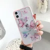 Coque de téléphone papillon couleur bonbon paillettes pour iPhone 11 Pro Max XR XS Max 7 8 Plus X coque arrière en TPU souple