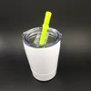 Kapaklı Bebek Kupası 12oz Paslanmaz Çelik Tumbler Sippy Kupası ve Hasır Çift Duvar İzoleli Şeker Renkler Quickily Teslimat