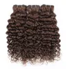 Bouleaux de cheveux brun foncé Kisshair avec une couleur de fermeture en dentelle 4x4 4 vague d'eau extension brésilienne de cheveux humains doubles tâches5015891