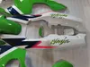 Motorfiets Fairing Body Kit voor Kawasaki Ninja ZX6R 636 94 95 96 97 ZX 6R 1994 1997 Witgroene Backings Carrosserie + Geschenken GS39