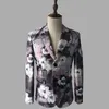 Печать Blazer Men Suits Designs Jacket Mens Costumes Singers Одежда танце