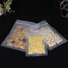 100 adet Düz Alt Buzlu Plastik Zip Kilit Çanta Açılıp Kapanabilir Mat Snack Şeker Şeker Çikolata Mısır Toz Düğün Doğum Günü X-Mas Hediye Paketleme Torbalar