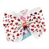 Jojo siwa bows valentins dag tjejer bågar med metall logo hjärta form hårnål kärlek jojo båge 8 tum stor båge för dans