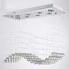 K9 Crystal Chandeliers Led Chrome Färdig Light Wave Art Decor Modern Suspension Lighting El Villa hängande LAMP182B