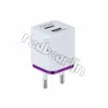 Dual USB -laddare för iPhone 7 8 X Samsung S9 S10 S8 Väggladdare 5V 2.1A Metal Travel Adapter US EU Plug AC Power Adapters