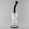 Black Bent Neck Glass Hookah Bong: 14-Inch Height, 18mm Male Joint