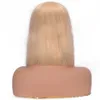 613 # parrucche frontali in pizzo per donna parrucca corta colorata capelli umani brasiliani lisci pre pizzicati