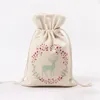 Sacchetto di Natale Sacchetti regalo con coulisse Tela Grande contenitore per caramelle Renne Stampa Organizzatore Tote Sacchetto per sacco di Babbo Natale per bambino VT0732