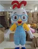 2018 fabrik heißes Gläser Huhn Maskottchen Kostüm Erwachsene Kinder Größe Party Kostüm Fabrik Direktverkauf Hochwertiger niedrigerer Preis