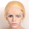 Brasilianisches Echthaar, 613# Farbe, Lace-Front-Perücken, glattes Echthaar, blond, 13 x 4 Perücken, verstellbarer Strang, 25,4–76,2 cm