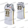 23 Fred Vanvleet Wichita State Shockers College Basketball Jersey Fred Vanvleet Branco Amarelo Basquete Jerseys Frete Grátis