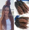 10 förpackningar fullt huvud syntetiskt hårförlängningar Två ton Marley -flätor 20 tum svart brun ombre afro kinky twist flätning snabb uttryck leverans