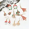 Mode haute qualité arbre de Noël flocon de neige boucle d'oreille ensemble de Noël cerf boucle d'oreille ensemble Saint Valentin vacances cadeaux 6 paires beaucoup HJ237