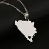 Stainless Steel Trendy Bosnia and Herzegovina Map Pendant Necklaces Bosnian Maps Patriotic Charm Jewelry