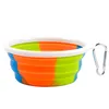 Camouflage Dog Bowl With Hook Silicone Folding Bowls Pet Food Feeders Outdoor Foldable Dog Pet Bowls GGA2100