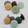 2pcs New Colorful Ceramic Cameo Bas-relief Cabinet Drawer Knob Kitchen Cupboard Door Handle Pull Dia 44mm