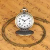 Bronze Remember The History United States Veteran Pocket Watch Men Women Quartz Analog Watches With Necklace Chain Full Hunter Arabic Number Dial Gift