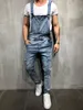 أزياء الرجال الهيب هوب حبال الدينيم بذلة عارضة ممزق جينز بنطلون ملابس العمل الشعبي للرجال