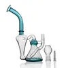 Darkgreen Tjock Glas Bongs Hookah Rökning DAB Riggar Vattenrör Recycler Bubbler Pyrex Oil Burner Pipe 14mm Man Joint 8.6Inch