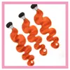 Capelli umani peruviani Ombre Estensioni dei capelli Onda del corpo 1B / Arancio Doppie trame 1B Arancione 100% Capelli umani 3 pezzi / lotto