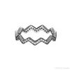 Compatibel met sieradenring zilveren glinsterende zigzagringen met CZ100% 925 sterling zilveren sieraden groothandel diy voor vrouwen7925070
