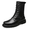 Bota militar Combate Mens couro dos homens botas de infantaria Tactical Botas Askeri Exército Bot Bots Erkek AYAKKABI Motocycle Botas