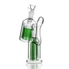 Grüne Glaswasserbongs mit Arm Tree Recycler Dab Rigs Percolater Dab Rig mit Banger Glasbong Wasserpfeife Aschefänger