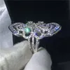 Choucong Luxury Big Court Ring 5a Zircon Sista CZ 925 Sterling Silver Engagement Bröllop Band Ringar för Kvinnor Män Barock Smycken