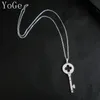 Fashion- statement Wedding&Party Jewelry for Women, P1181 Luxury AAA CZ shinning big key shaped long sweater chain