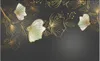 사용자 정의 대형 사진 벽화 벽지 3d 현대 빛 럭셔리 황금 양각 라인 꽃 벽화 북유럽 배경 벽 종이 홈 장식