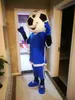 Costume de mascotte de football bleu de haute qualité, taille adulte, livraison gratuite