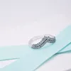 Corona anello principessa argento 925 CZ diamante High-end originale Cofanetto Per Pandora di lusso del progettista della signora V-anello regalo San Valentino