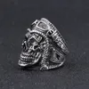 MEN039039S JUDELY NEUER STYLE Edelstahl Punk Gothic Skull Astronaut Pilot Pilot Aviator Ring Steampunk Vintage Biker Silver9868955