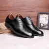 2019 New Men's Business Dress Sapatos Lace-up Mens Moda Couro Shoes Elegante Cavalheiro Confortável Sapatos Formal Homens Flats