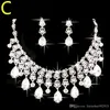 Bijoux strass fête cadeau de noël femmes deux ensembles Bling accessoires de mariage mariée cheveux couronne coiffure diamant collier Jew9773037