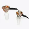 Rookaccessoires Hoofd gekleurd 14 mm 18 mm mannelijke kom pruik glazen kommen met handgreep voor bubbler Ash catcher