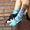 Highquality Cotton Skate Sock 6 Colours Mężczyzn Sock Kneehigh Zabawny jazda na rowerze Running Turing Tieb Dye Stockings Designer Socks EJY5654351