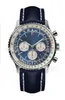 Casual High Quality Mens Watches 46 mm stal nierdzewna kwarc chronografowy zegarek skórzany pasek moda bransoletka