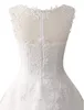 Scoop Abito da sposa elegante Principessa Abito da sposa corto Tulle Abito da sposa vintage Appliques Abitini bianchi di alta qualità