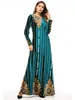 Women Velvet Winter Dress Muslim Abaya Maxi Dress Print Floral Geometric Long Robes Kimono Loose Ramadan Arab Islamic Clothing