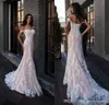 Sexy Amazing Blush Pink Mermaid Abiti da sposa Off the Shoulder Lunghezza pavimento Appliques in pizzo Abito da sposa Vestidos De Noiva Abiti da sposa