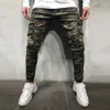 Moomphya 2019 novo bolso camuflado jeans skinny masculino streetwear hip hop com zíper camuflagem jeans masculino elegante calça cargo motociclista