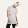 Moomphya 2019 New Side Split Longline Hem Kortärmad Män T-shirt StreetWear Hip Hop Tee Te Shirt Män Sommar Toppar Tee Plain Tshirt T200617