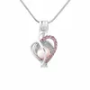 Gioielleria di moda Placcato in argento Gabbia di perle Cuore d'amore con zircone 8 colori Ciondolo con medaglione Risultati Gabbia Diffusore di olio essenziale