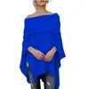 Spring Autumn Asymmetric Sweater Women Poncho Pullover Sweater Asymmetric Overlay Solid Clothing Ladies Casual Fall Tops