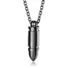 Punk Gift Mens' Chunky Bullet Pendant Necklace in Stainless Steel